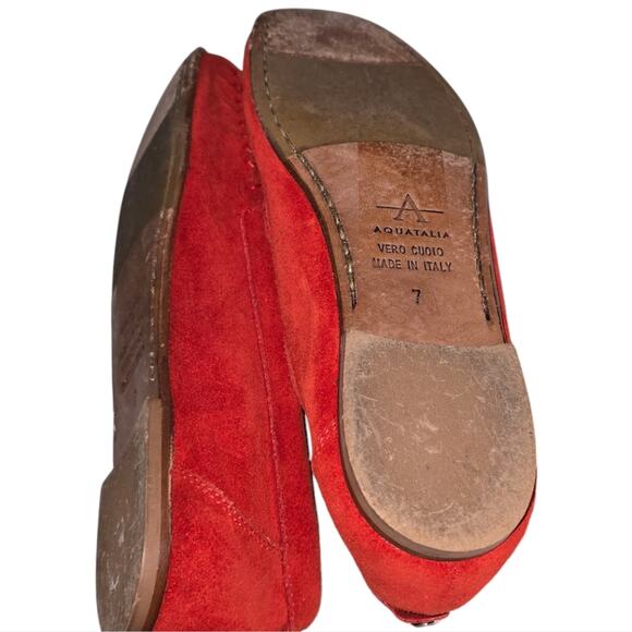 Aquatalia Suede Penny Loafers Women's 7‎ BRIGHT Red Pink - Picture 7 of 9